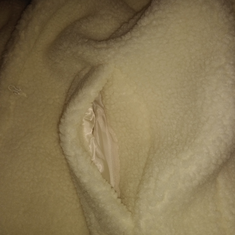 Fabletics Long Teddy Coat XL Bone - Picture 9 of 9